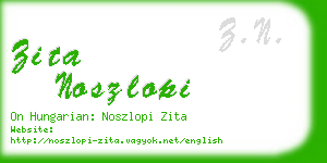 zita noszlopi business card